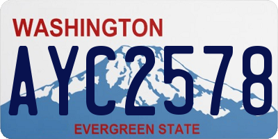 WA license plate AYC2578