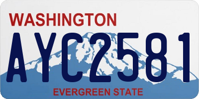 WA license plate AYC2581