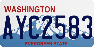 WA license plate AYC2583