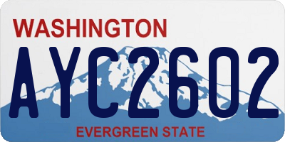 WA license plate AYC2602