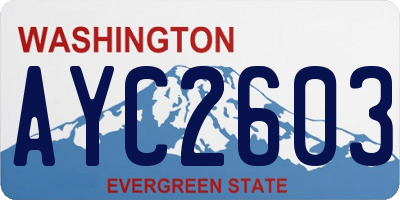 WA license plate AYC2603