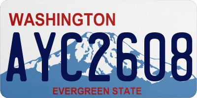 WA license plate AYC2608
