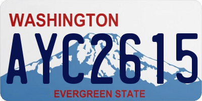 WA license plate AYC2615