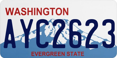 WA license plate AYC2623