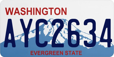 WA license plate AYC2634