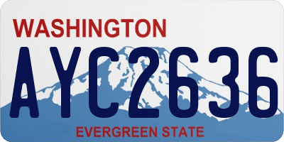 WA license plate AYC2636