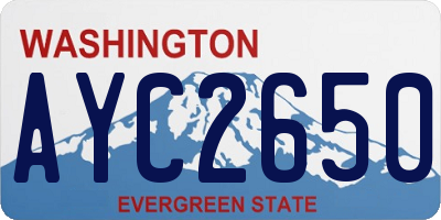 WA license plate AYC2650