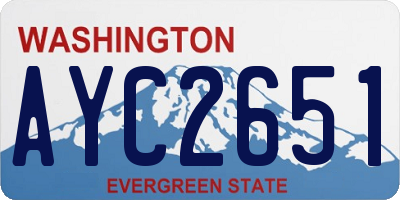 WA license plate AYC2651