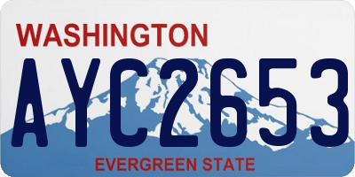 WA license plate AYC2653