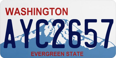 WA license plate AYC2657