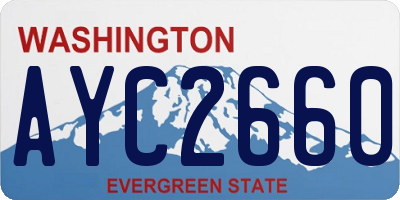 WA license plate AYC2660
