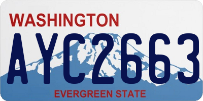 WA license plate AYC2663