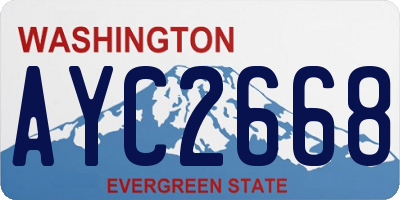 WA license plate AYC2668