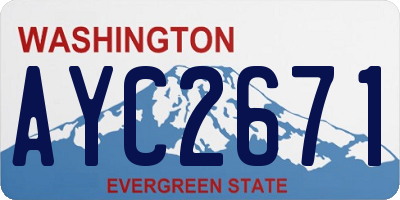 WA license plate AYC2671