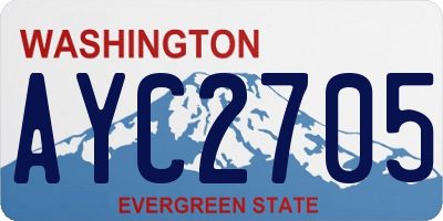 WA license plate AYC2705