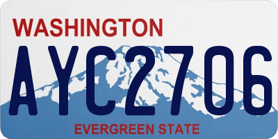 WA license plate AYC2706