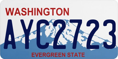 WA license plate AYC2723