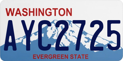 WA license plate AYC2725