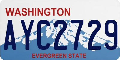 WA license plate AYC2729