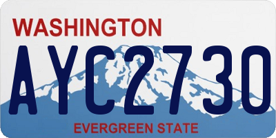 WA license plate AYC2730