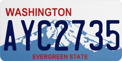 WA license plate AYC2735
