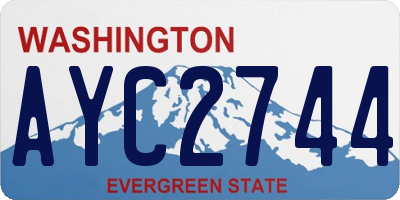 WA license plate AYC2744