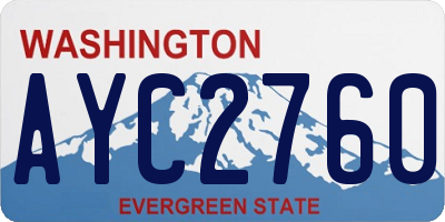 WA license plate AYC2760