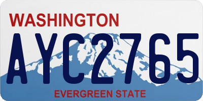 WA license plate AYC2765