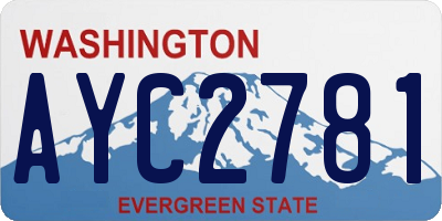 WA license plate AYC2781