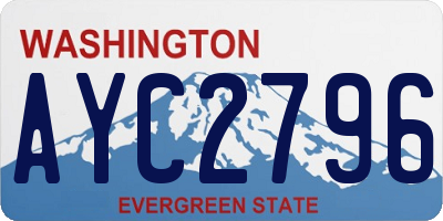 WA license plate AYC2796