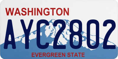 WA license plate AYC2802