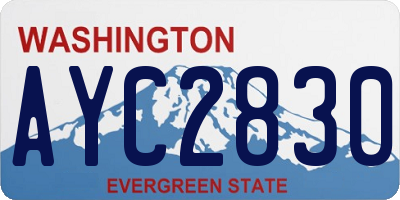 WA license plate AYC2830