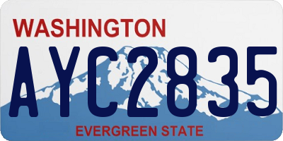 WA license plate AYC2835