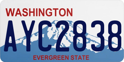 WA license plate AYC2838