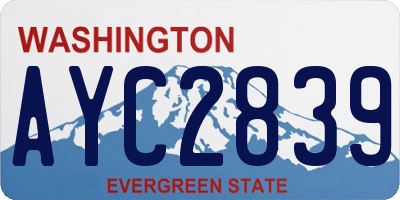 WA license plate AYC2839