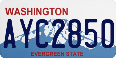 WA license plate AYC2850