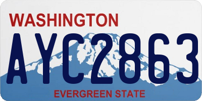 WA license plate AYC2863