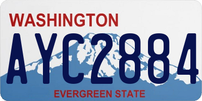 WA license plate AYC2884