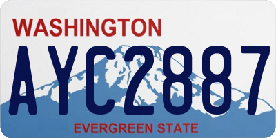 WA license plate AYC2887