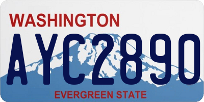 WA license plate AYC2890
