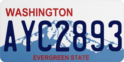 WA license plate AYC2893