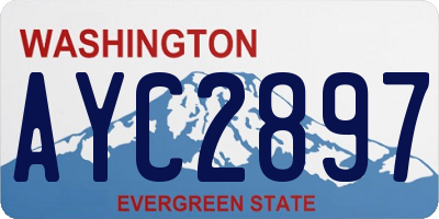 WA license plate AYC2897