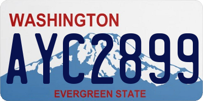 WA license plate AYC2899