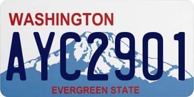 WA license plate AYC2901