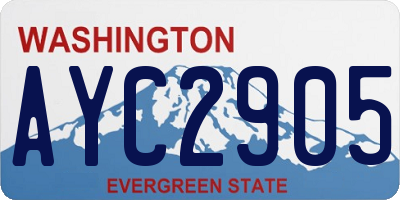 WA license plate AYC2905