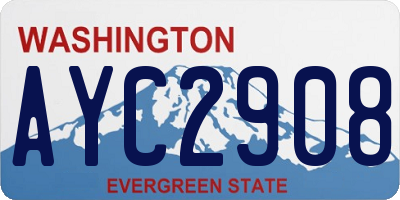 WA license plate AYC2908