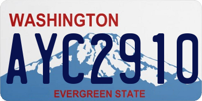 WA license plate AYC2910