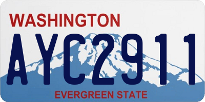 WA license plate AYC2911