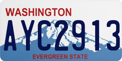 WA license plate AYC2913