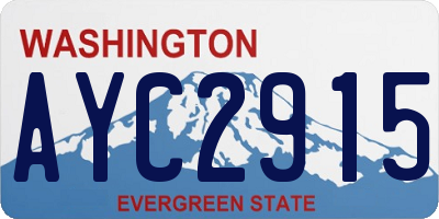 WA license plate AYC2915